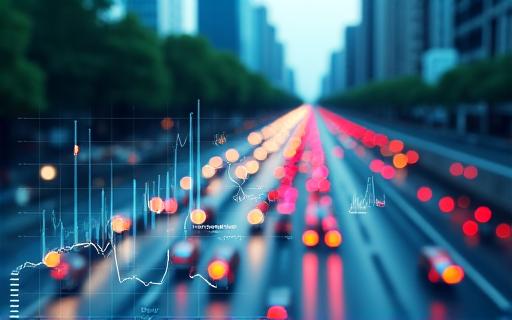 Grafik, die Verkehrsflussprognosen darstellt